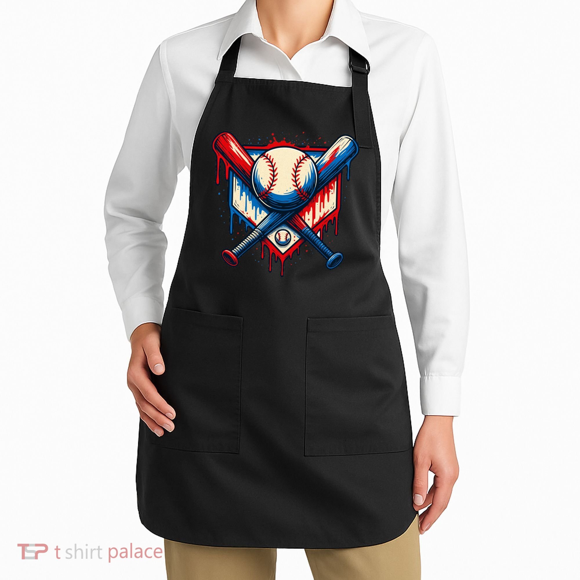 American Baseball Drip Graffiti Ball & Bat Apron