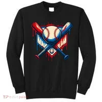 American Baseball Drip Graffiti Ball & Bat Sweatshirt thumb 0