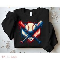 American Baseball Drip Graffiti Ball & Bat Sweatshirt thumb 2