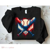 American Baseball Drip Graffiti Ball & Bat Sweatshirt thumb 2