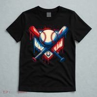 American Baseball Drip Graffiti Ball & Bat T-Shirt thumb 5