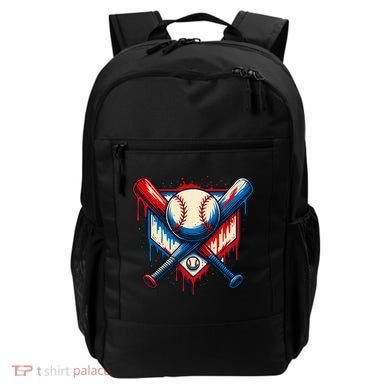 American Baseball Drip Graffiti Ball & Bat Backpack