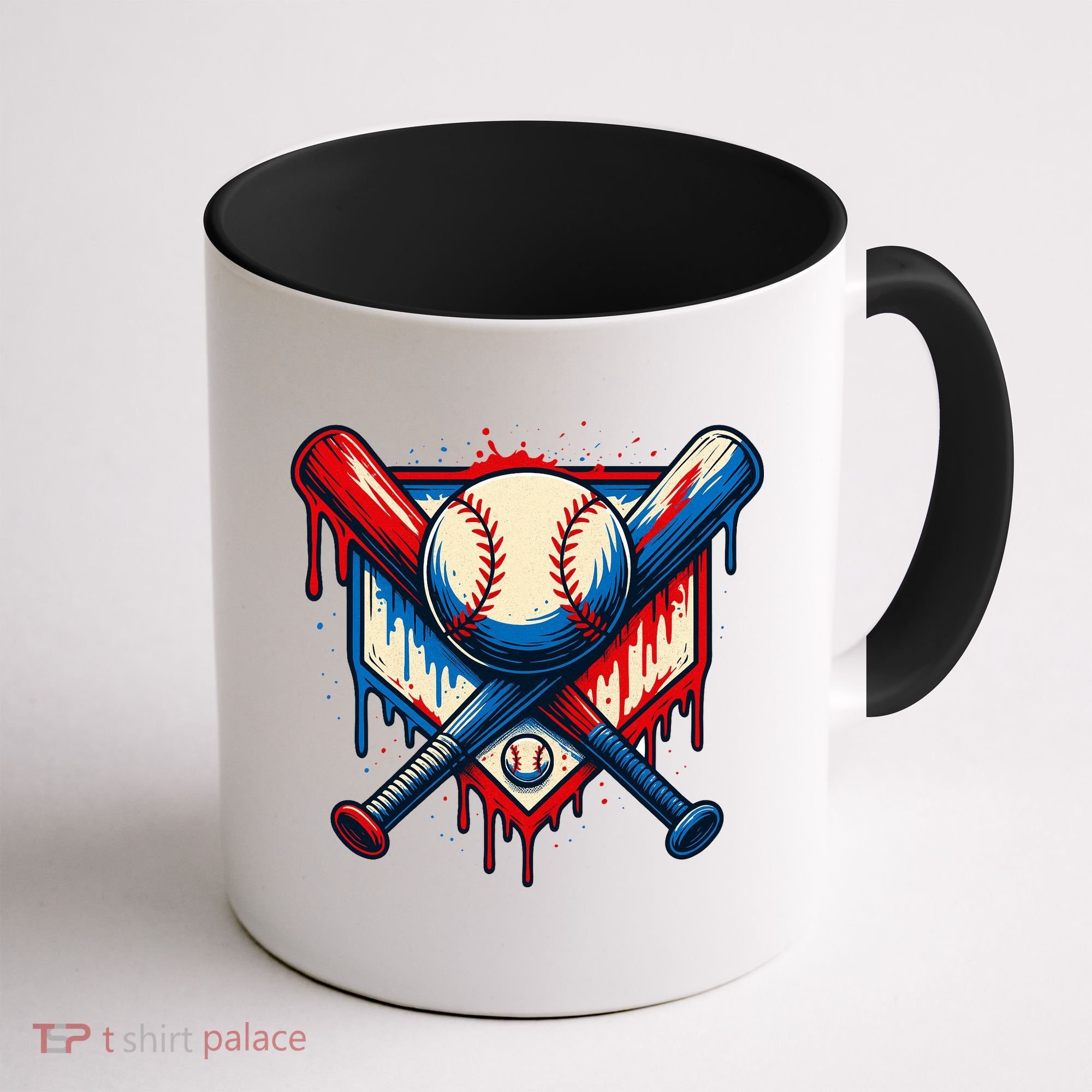 American Baseball Drip Graffiti Ball & Bat Coffee Mug