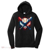 American Baseball Drip Graffiti Ball & Bat Women's Hoodie thumb 0