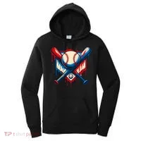 American Baseball Drip Graffiti Ball & Bat Women's Hoodie thumb 0