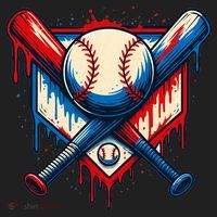 American Baseball Drip Graffiti Ball & Bat Tumbler thumb 3