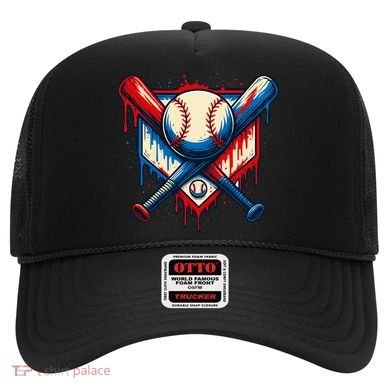 American Baseball Drip Graffiti Ball & Bat Hat