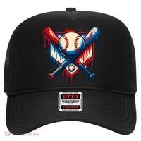 American Baseball Drip Graffiti Ball & Bat Hat thumb 0