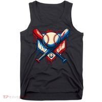 American Baseball Drip Graffiti Ball & Bat Tank Top thumb 0