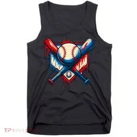 American Baseball Drip Graffiti Ball & Bat Tank Top thumb 0