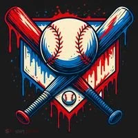 American Baseball Drip Graffiti Ball & Bat Tank Top thumb 6