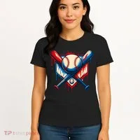 American Baseball Drip Graffiti Ball & Bat Women's T-Shirt thumb 4