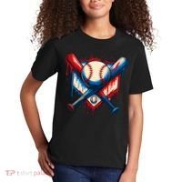 American Baseball Drip Graffiti Ball & Bat Kids T-Shirt thumb 2