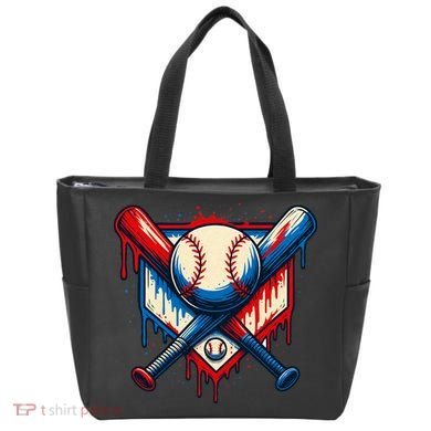 American Baseball Drip Graffiti Ball & Bat Tote Bag