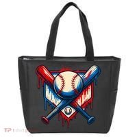American Baseball Drip Graffiti Ball & Bat Tote Bag thumb 0