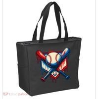 American Baseball Drip Graffiti Ball & Bat Tote Bag thumb 2
