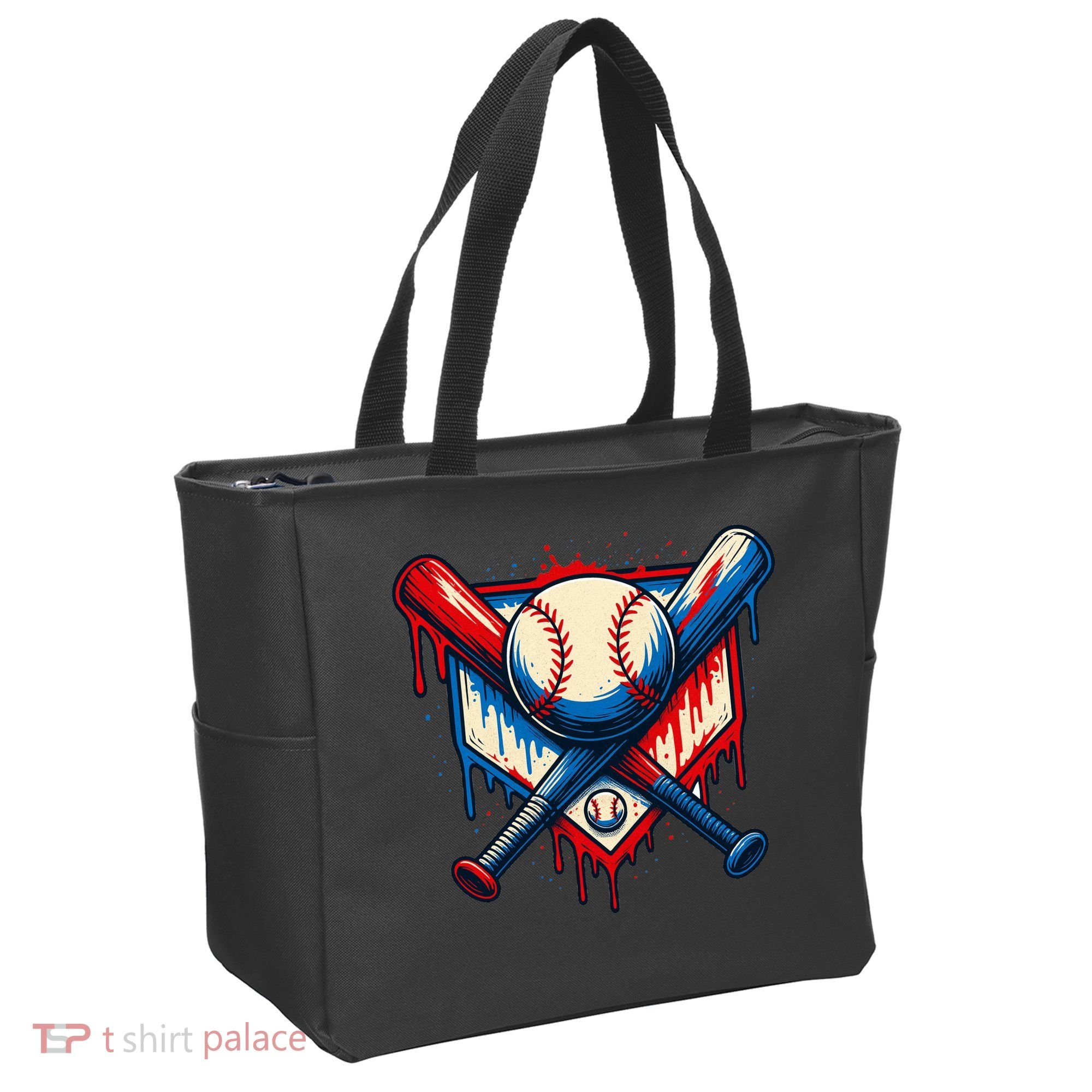 American Baseball Drip Graffiti Ball & Bat Tote Bag