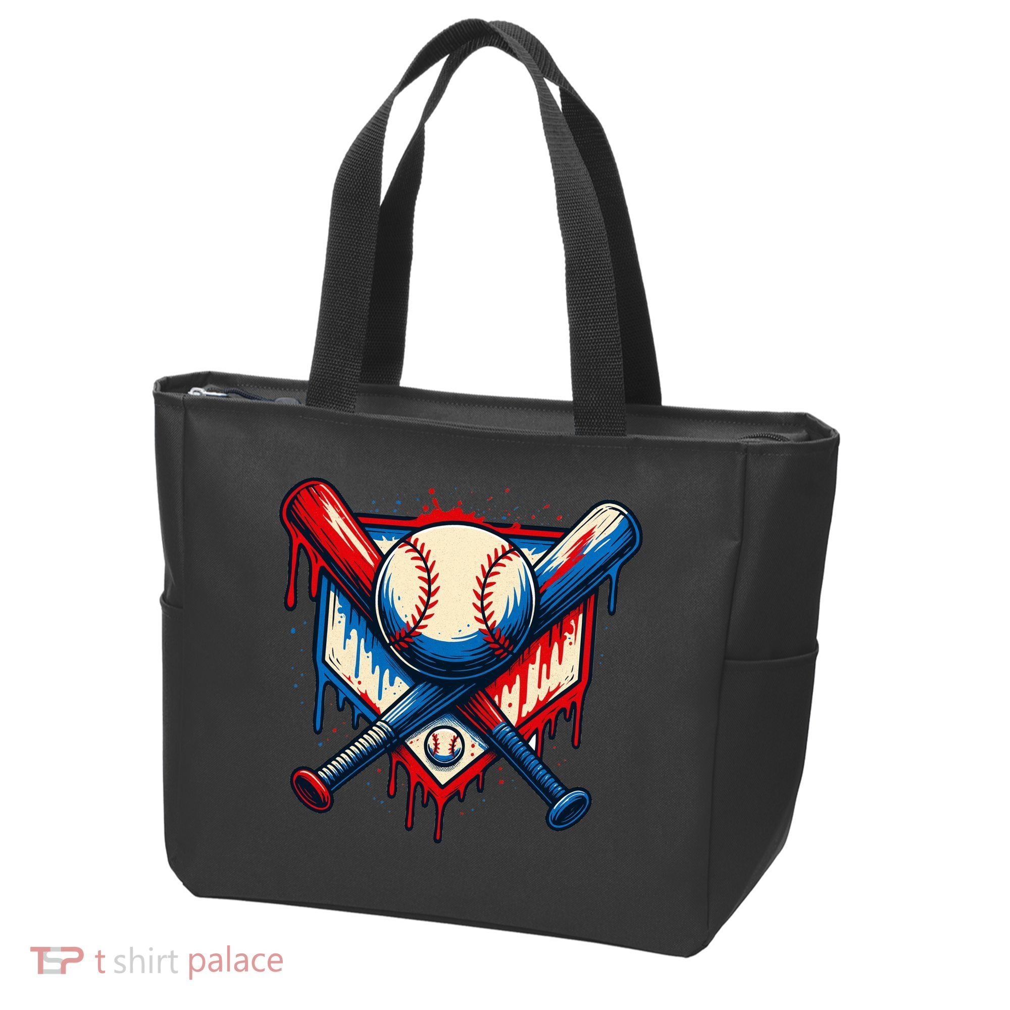 American Baseball Drip Graffiti Ball & Bat Tote Bag