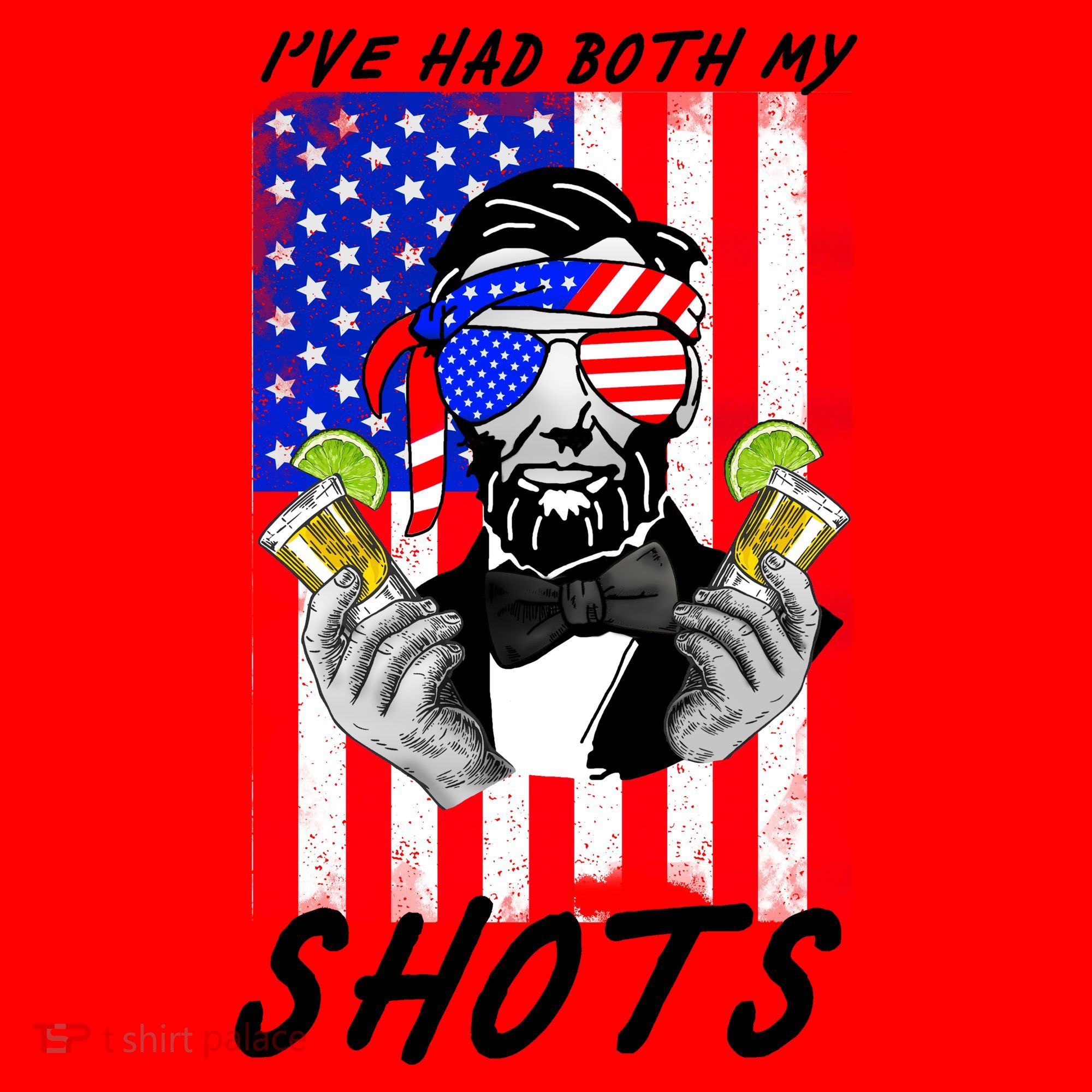Abe Lincoln 4th of July I've Had Both My Shots Funny Santa Hat