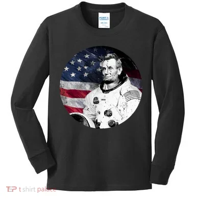 Abe Lincoln Astronaut Kids Long Sleeve Shirt
