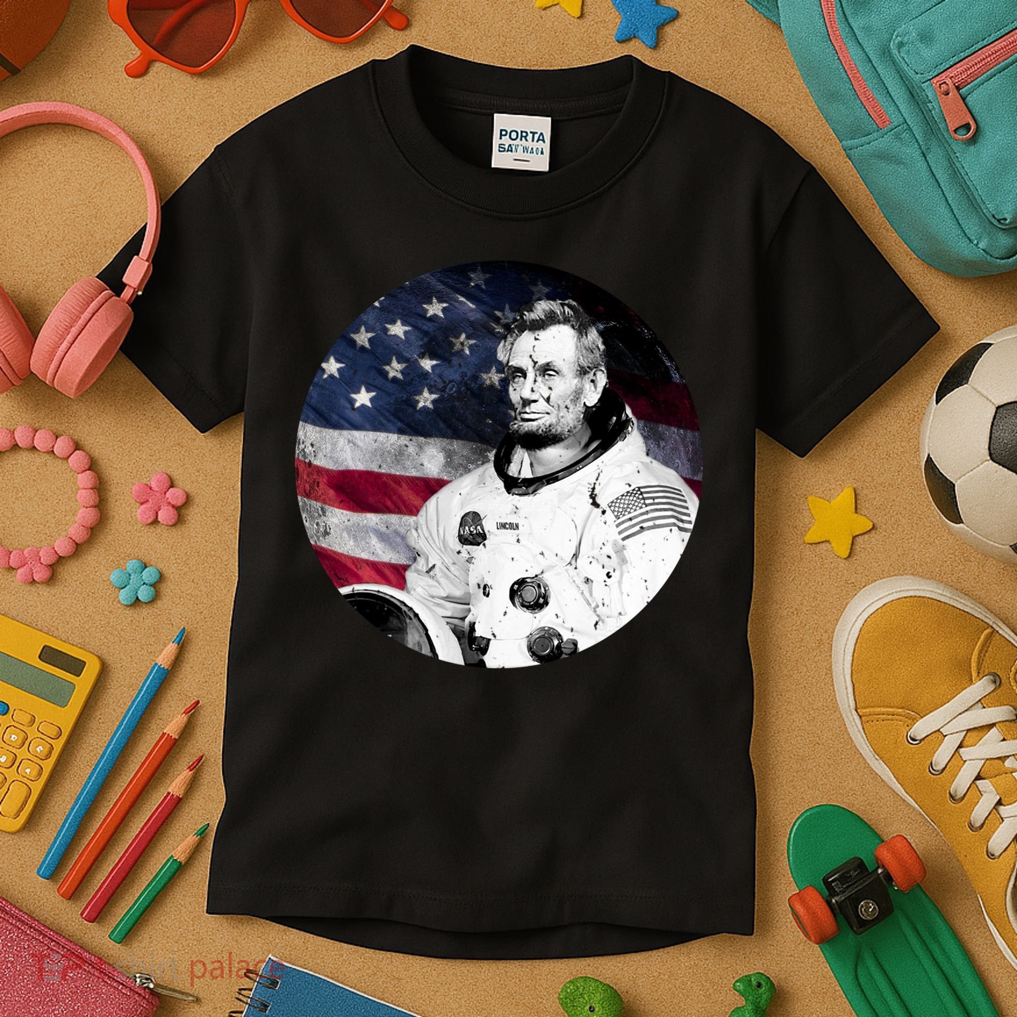 Abe Lincoln Astronaut Kids T-Shirt