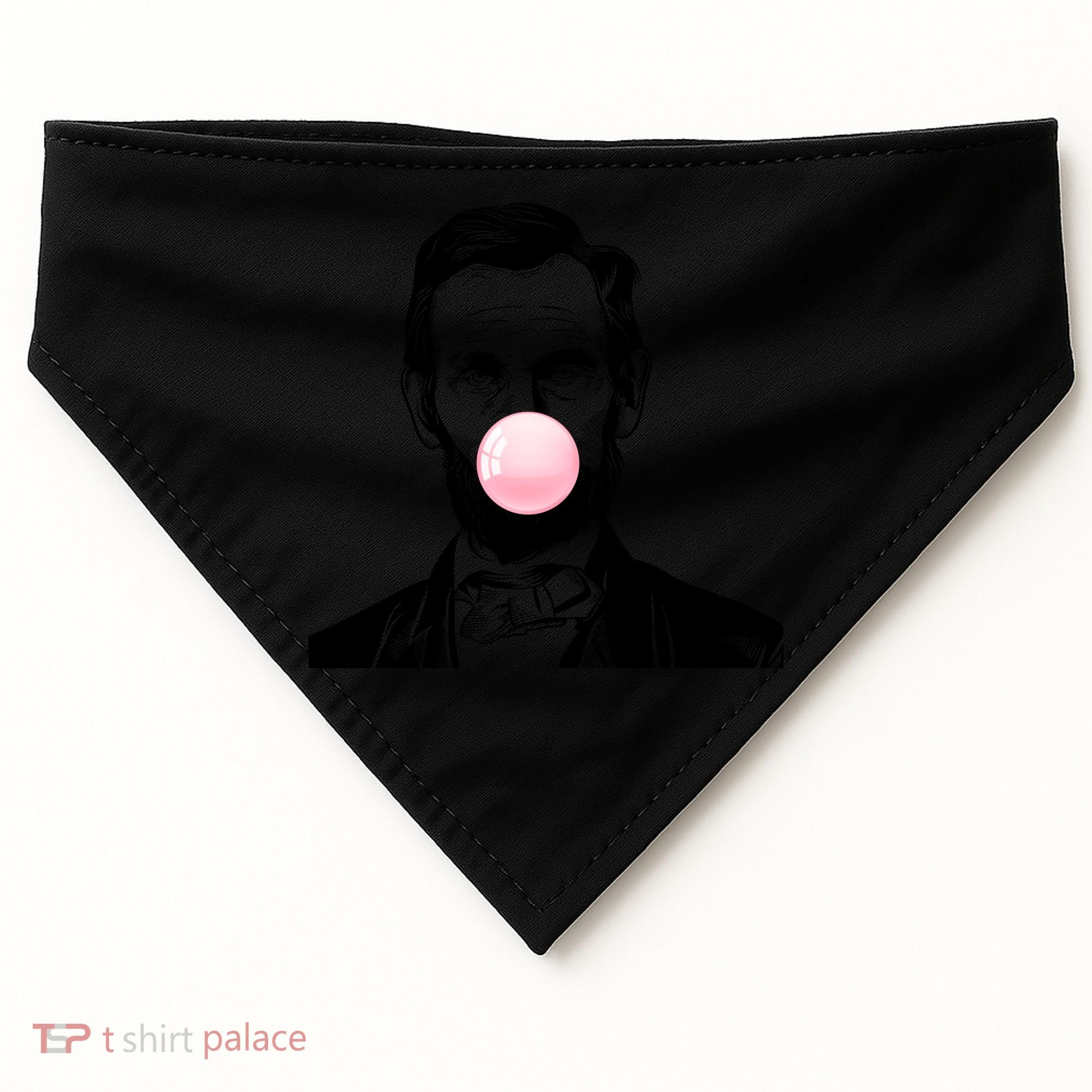 Abe Lincoln Blowing Bubble Gum USA-Made Doggie Bandana