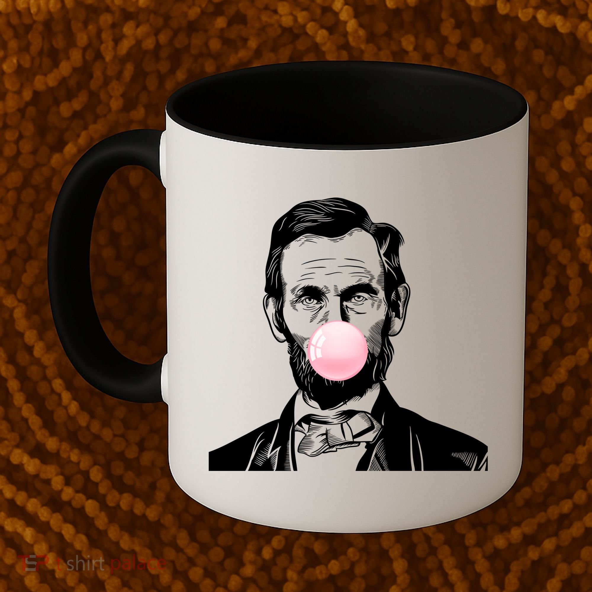 Abe Lincoln Blowing Bubble Gum Coffee Mug