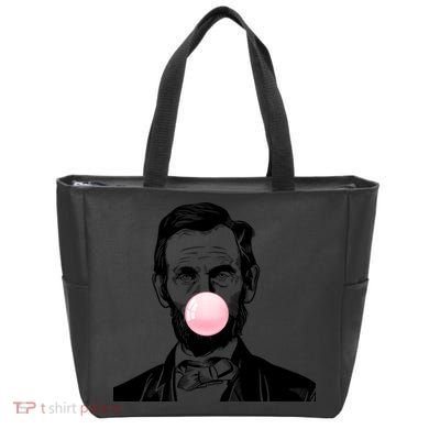 Abe Lincoln Blowing Bubble Gum Tote Bag
