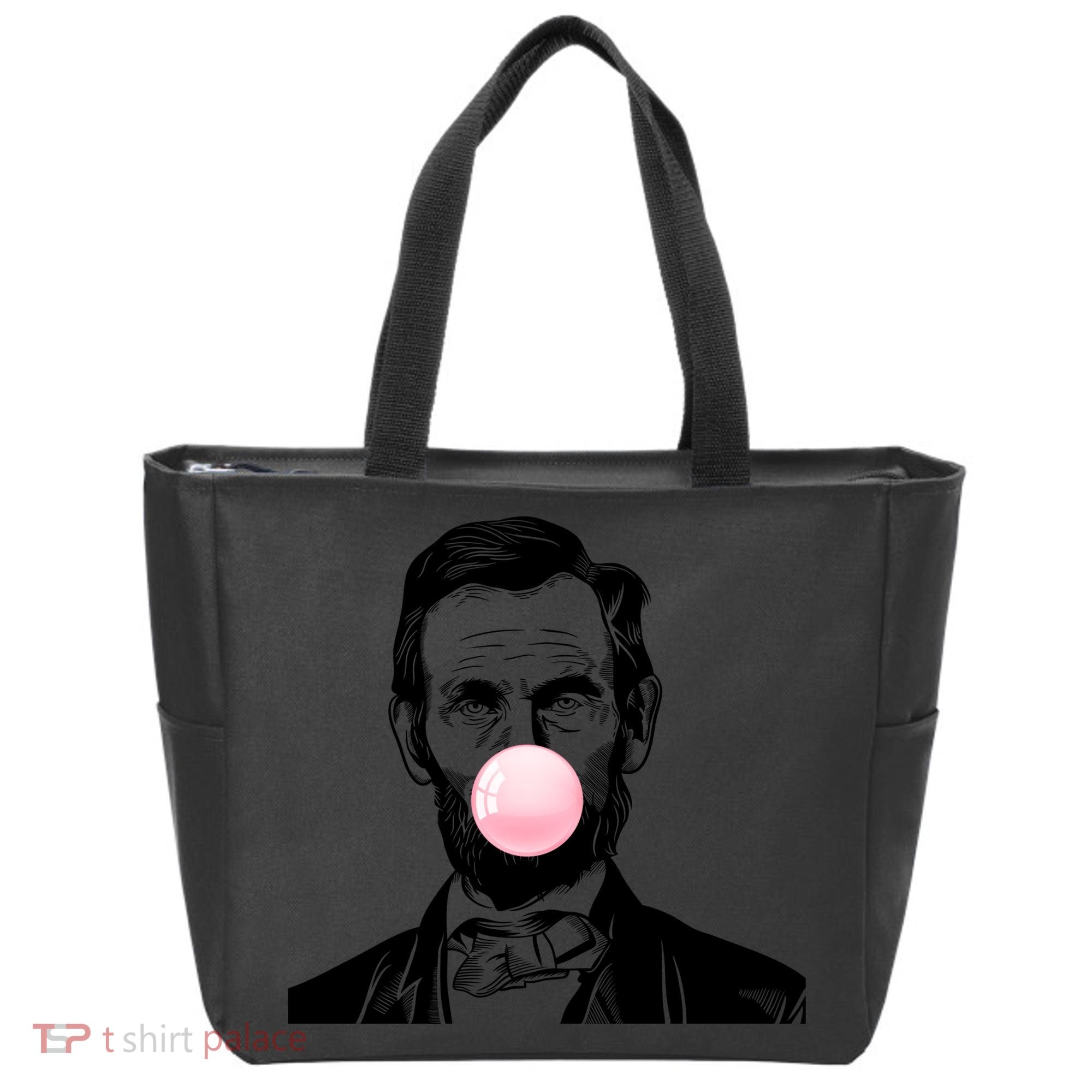 Abe Lincoln Blowing Bubble Gum Tote Bag