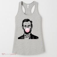Abe Lincoln Blowing Bubble Gum Women's Tank Top thumb 0