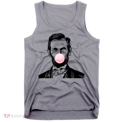 Abe Lincoln Blowing Bubble Gum Tank Top