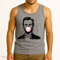 Abe Lincoln Blowing Bubble Gum Tank Top thumb 3