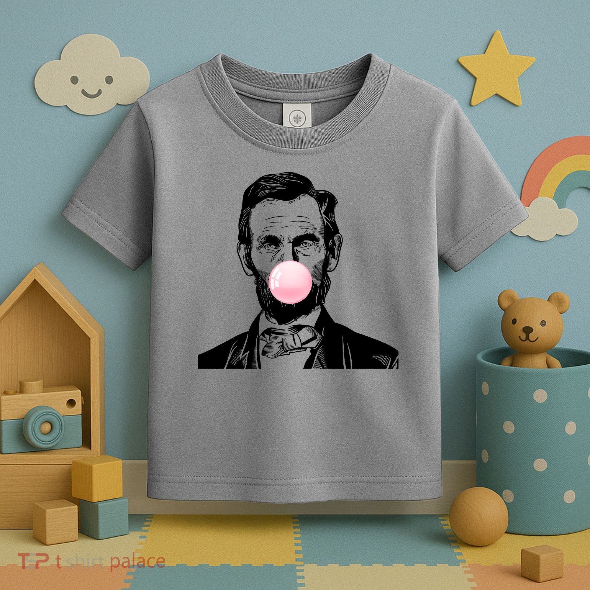 Abe Lincoln Blowing Bubble Gum Toddler T-Shirt