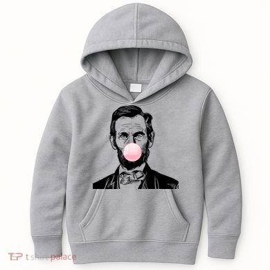 Abe Lincoln Blowing Bubble Gum Kids Hoodie
