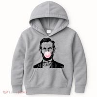Abe Lincoln Blowing Bubble Gum Kids Hoodie thumb 0