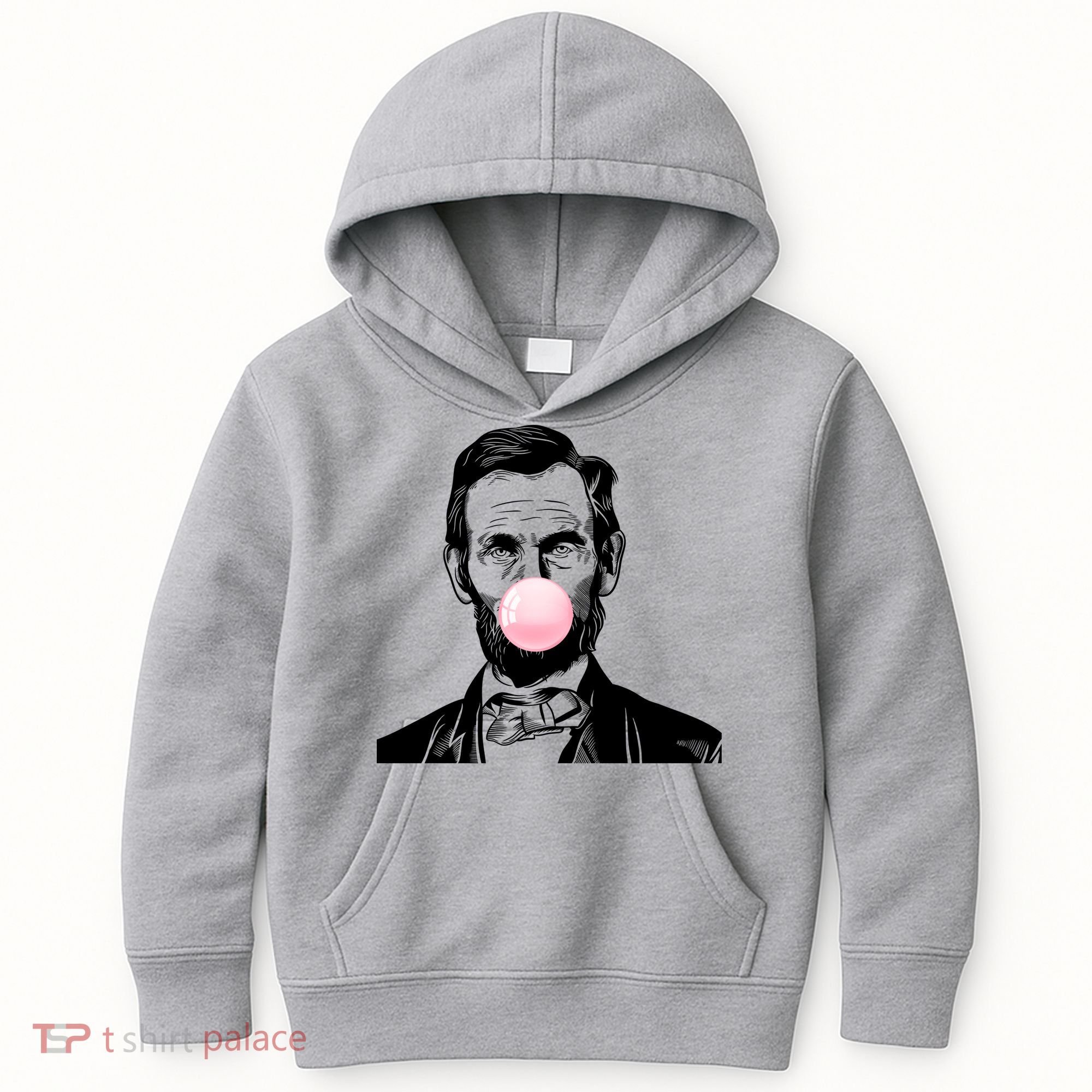 Abe Lincoln Blowing Bubble Gum Kids Hoodie