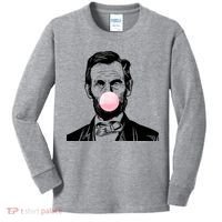Abe Lincoln Blowing Bubble Gum Kids Long Sleeve Shirt thumb 0