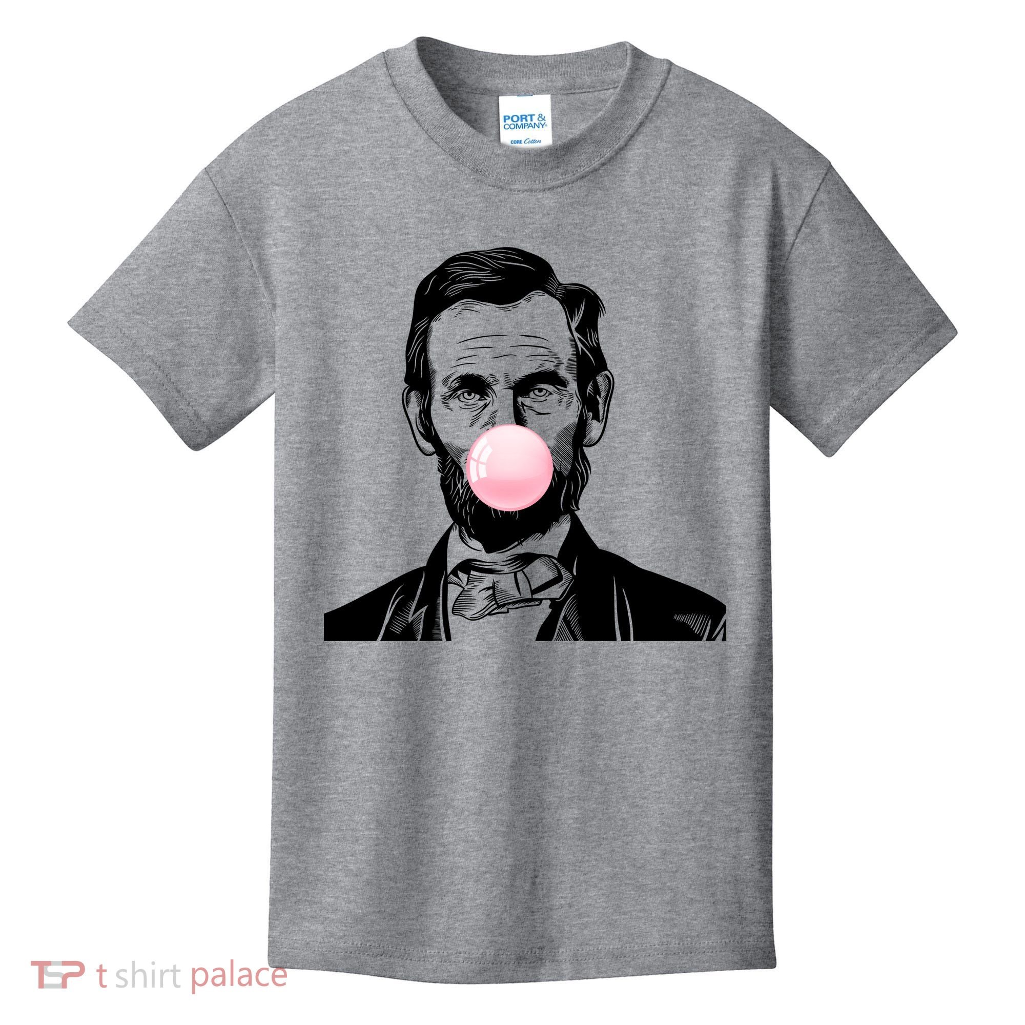 Abe Lincoln Blowing Bubble Gum Kids T-Shirt