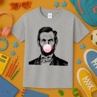Abe Lincoln Blowing Bubble Gum Kids T-Shirt thumb 3