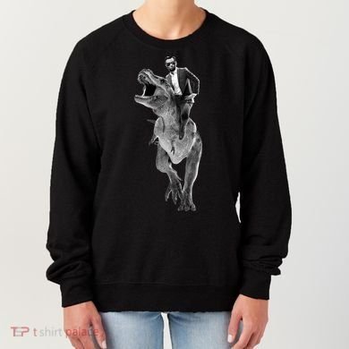 Abe Lincoln Riding A Dinosaur Women's Sweatshirt