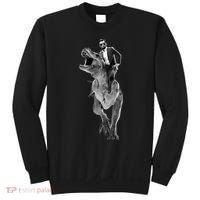 Abe Lincoln Riding A Dinosaur Sweatshirt thumb 0