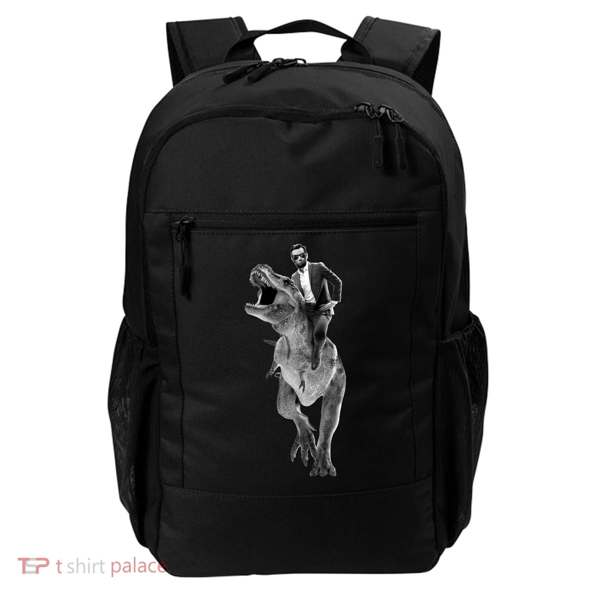 Abe Lincoln Riding A Dinosaur Backpack