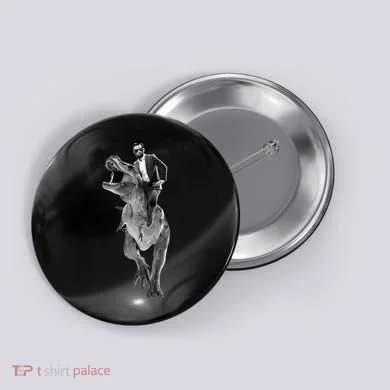 Abe Lincoln Riding A Dinosaur Button