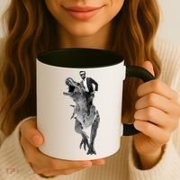 Abe Lincoln Riding A Dinosaur Coffee Mug thumb 3
