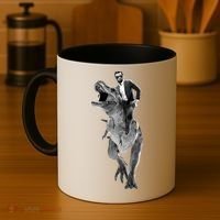 Abe Lincoln Riding A Dinosaur Coffee Mug thumb 4