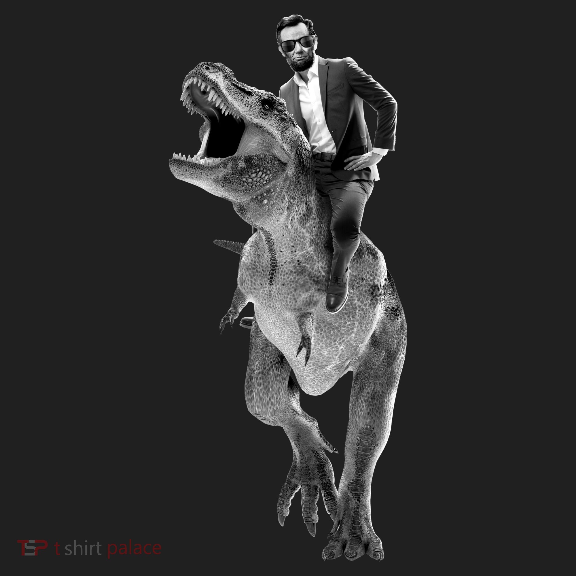 Abe Lincoln Riding A Dinosaur Beanie