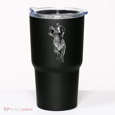 Abe Lincoln Riding A Dinosaur Tumbler