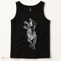Abe Lincoln Riding A Dinosaur Tank Top thumb 2