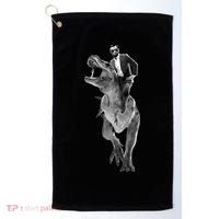 Abe Lincoln Riding A Dinosaur Golf Towel thumb 0