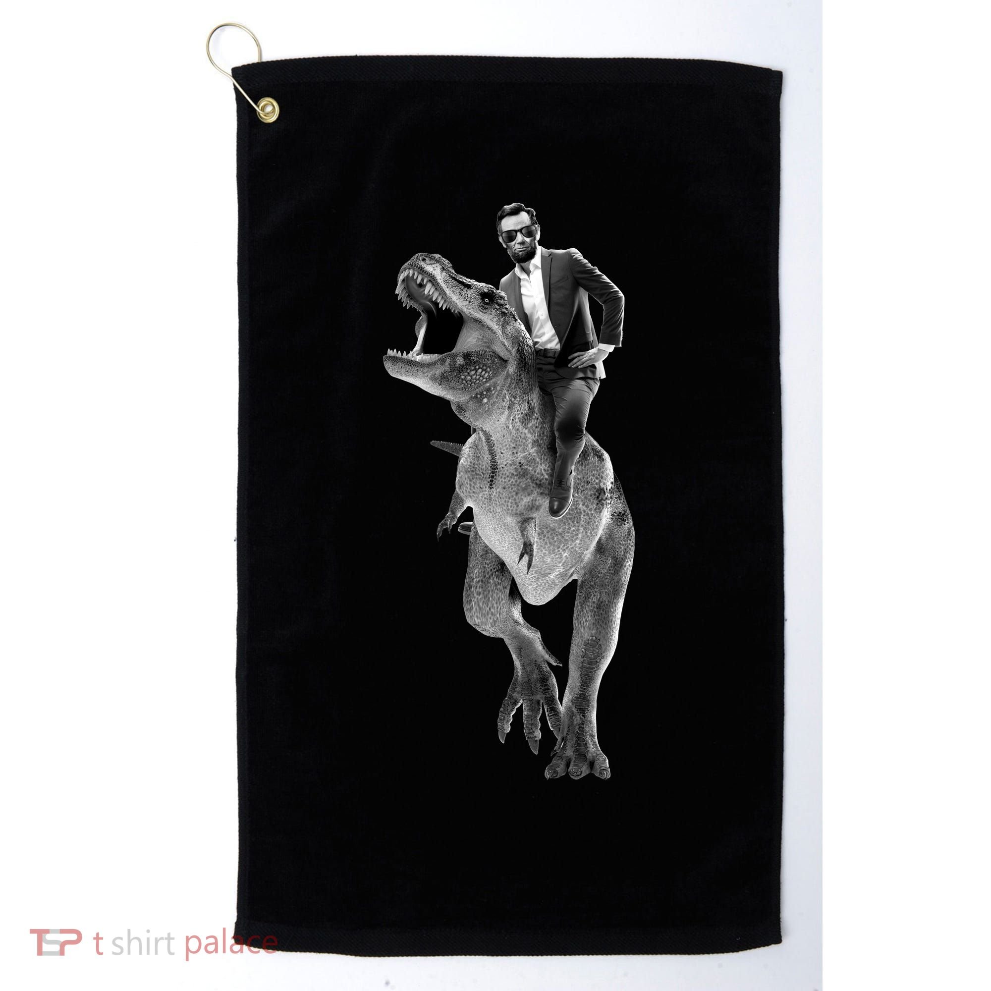 Abe Lincoln Riding A Dinosaur Golf Towel